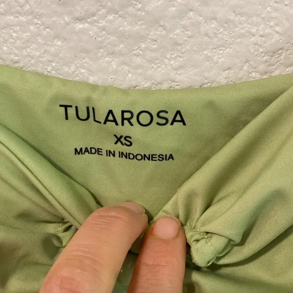 Tularosa Green Ruched One-Piece Swimsuit, Luella One Piece in Green Moss size Xs - Picture 4 of 11